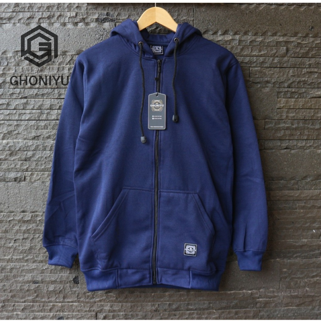 SSGD-06 Jaket Sweater Premium Original Ghoniyu Unisex Zipper Hoodie Pria Wanita Polos