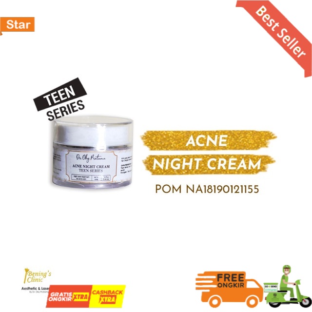 Bening Skincare Acne Night Cream Teen Series  perawatan wajah by Benings Clinic dr oky pratama