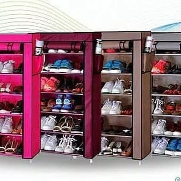 Jual Dp Rak Sepatu Dusk Cover Kain 7 Susun Shoe Rack Murah Shopee Indonesia