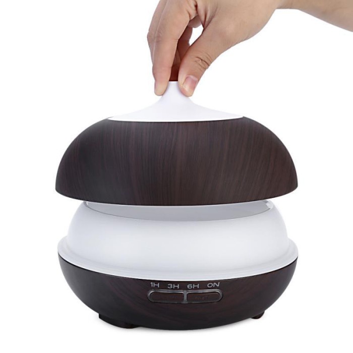 Humidifier Model Kayu Kuncup / Jamur Air Diffuser 400ML Dengan 7 Warna Led &amp; + Remote not Young Living