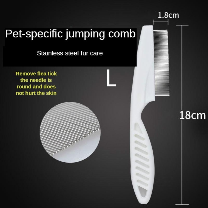 Pet Flea Comb Cat Dog Lice Stainless Steel Needle Brush Dental Cleaning Comb