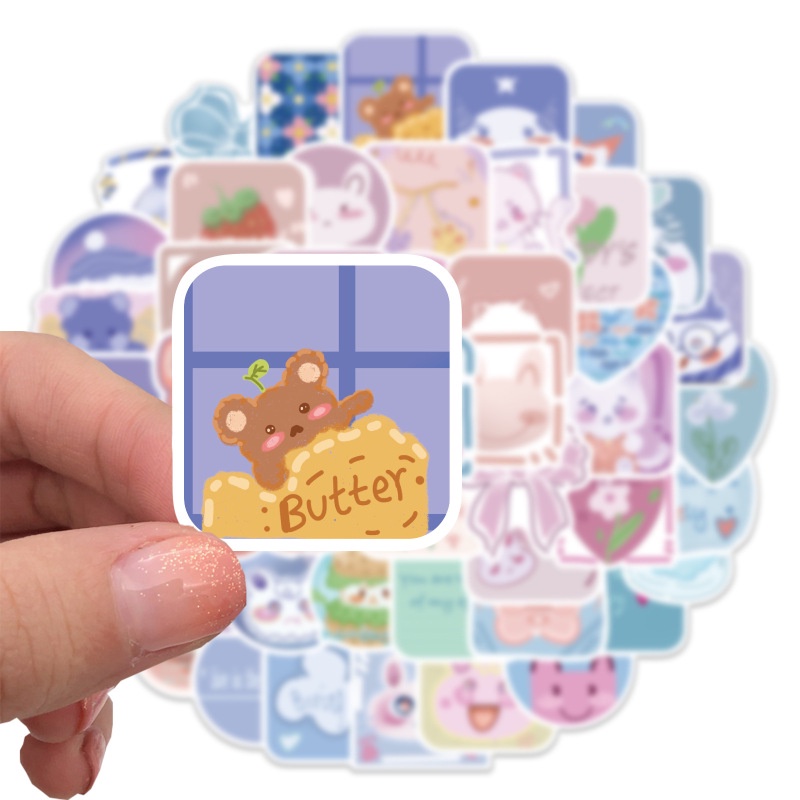 50pcs Stiker Graffiti Kartun Komik Tahan Air Dapat Digunakan Kembali Untuk Dekorasi Case Skateboard