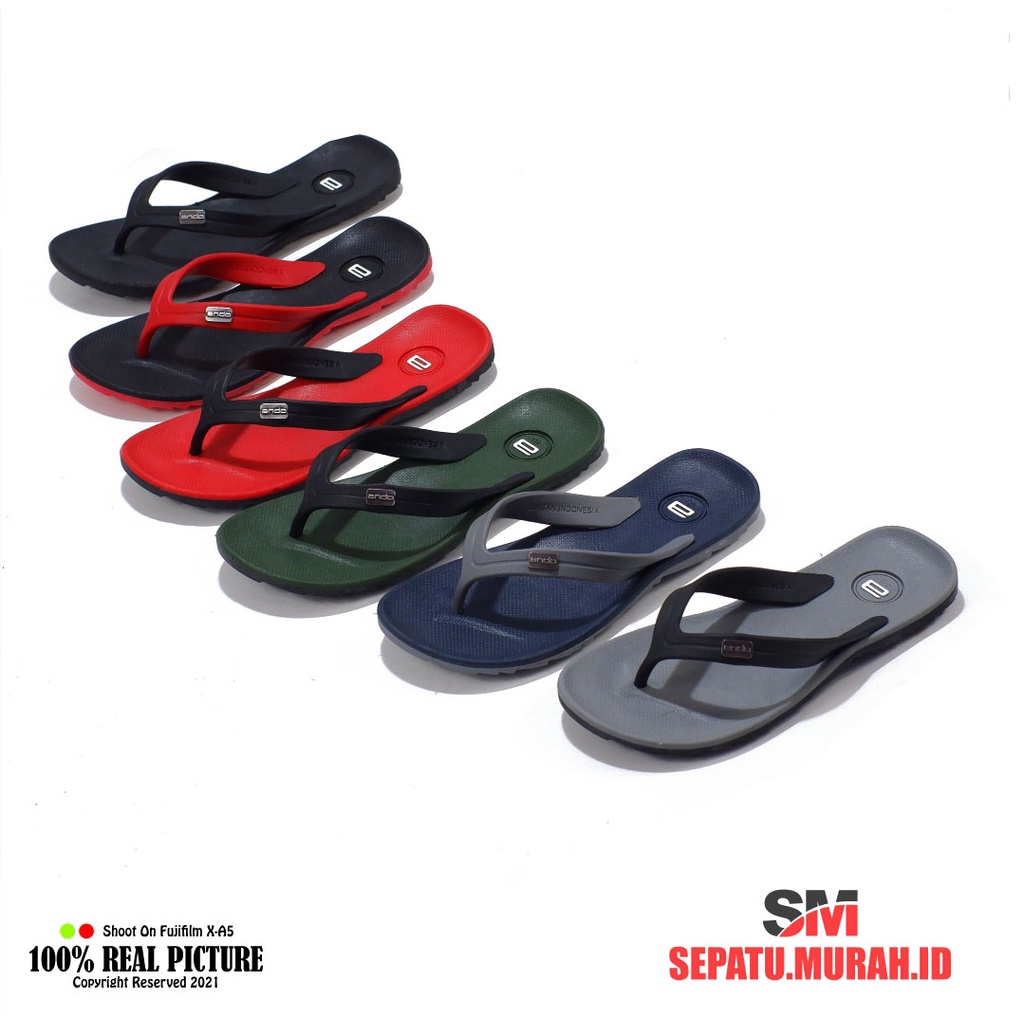 Sandal japit cowok dewasa model casual distro bahan karet lentur Ando Thunder 38-42