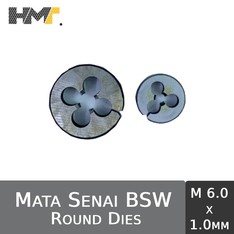 Mata Senai BSW Type M 6.0 x 1.0mm Drat Luar Baut / Round Dies BSW