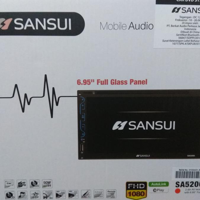 READY DOUBLE DIN SANSUI SA-5202i/SA5202i/5202 FULL HD (GARANSI RESMI)