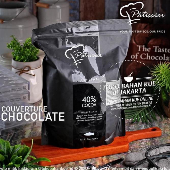 

Terbaru Patissier 40% Milk Couverture Chocolate 500Gr Cokelat Coin Coklat Susu