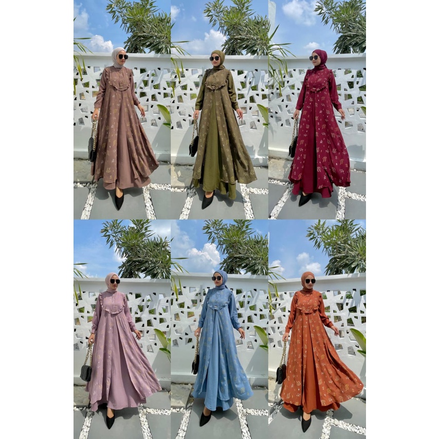 Aurel Motif Batch 1 2  Dress By Syafeera ORI Gamis Syari Kekinian BestSeller Terlaris Termurah Origi