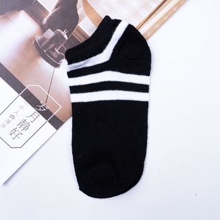 SF - Kaos Kaki Ankle Cute Kaos Kaki Pendek Polos dan Motif Semata Kaki Import Murah Motif Polos-STRIPE PUTIH