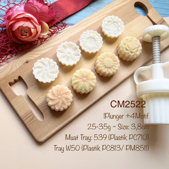 

Cetakan Nastar Bunga 25-35g CM2522 Mini Mooncake| Snowskin| Cookies| CM25