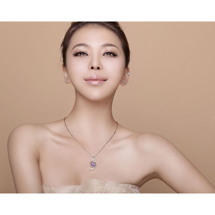 925 liontin perak murni untuk wanita liontin berlian perhiasan kalung fashion DZ-001