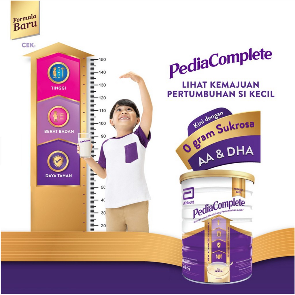 PEDIASURE COMPLETE VANILA 400gr SUSU PERTUMBUHAN KEMASAN BARU PEDIACOMPLETE