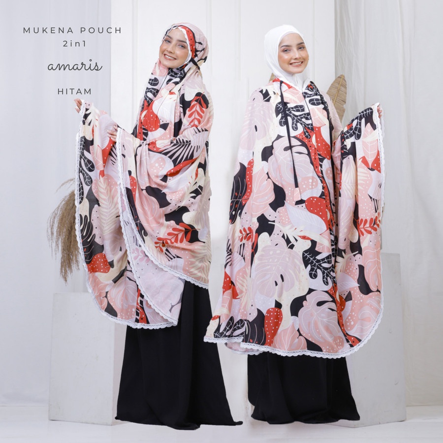 (COD) Mukena tazkia/Mukenah Tazbiya Batik Flower Dewasa Jumbo Katun Rayon Cantik Travelling TY42