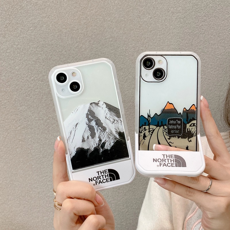 Casing iPhone 11 12 13 Pro MAX X XR XS MAX 7 8 Plus Motif Gunung Salju Dengan Stand