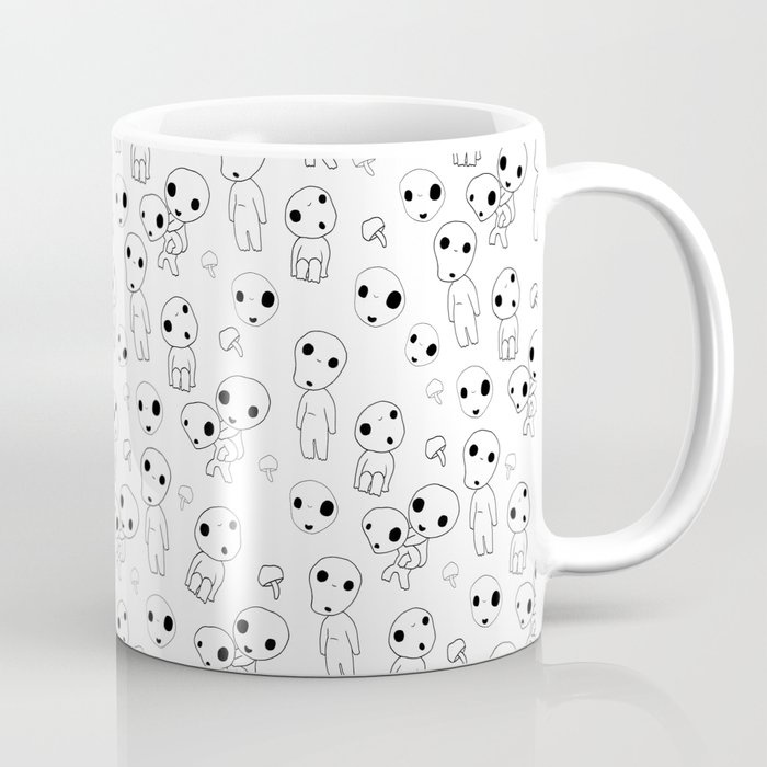 Mug Cangkir Kodama print white Pattern