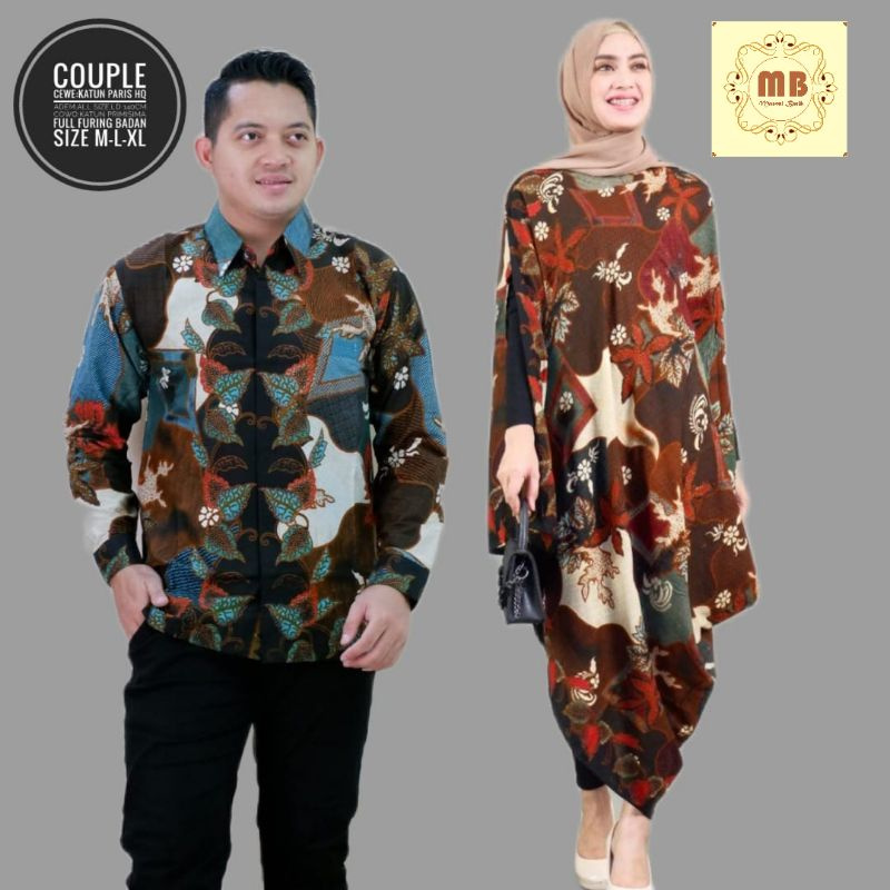 couple kaftan batik trendy terbaru  / couple batik kondangan katun halus