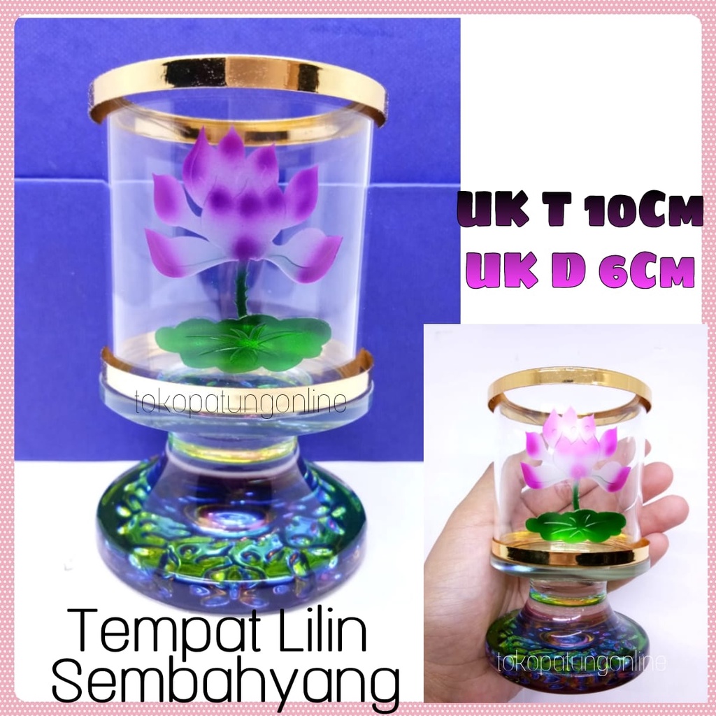 Tempat Lilin Kristal Teratai Hoki T10