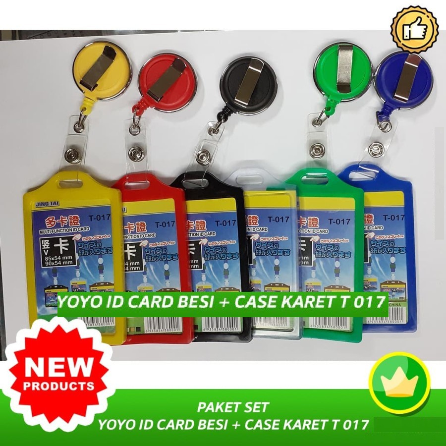 

Set Yoyo ID Card Besi + Case Karet T017 - Hijau