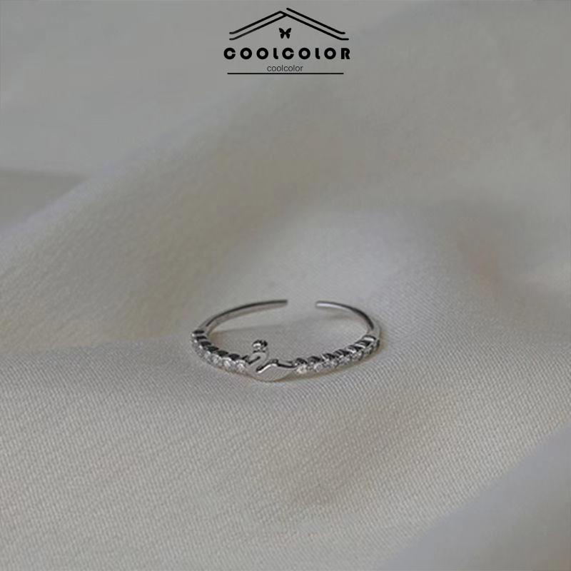 COD❤️Cincin S925 Silver Cygnet Open Ring Anti Karat Dan Anti Luntur Jari Telunjuk Bentuk Angsa Kecil Model Terbuka Untuk Wanita