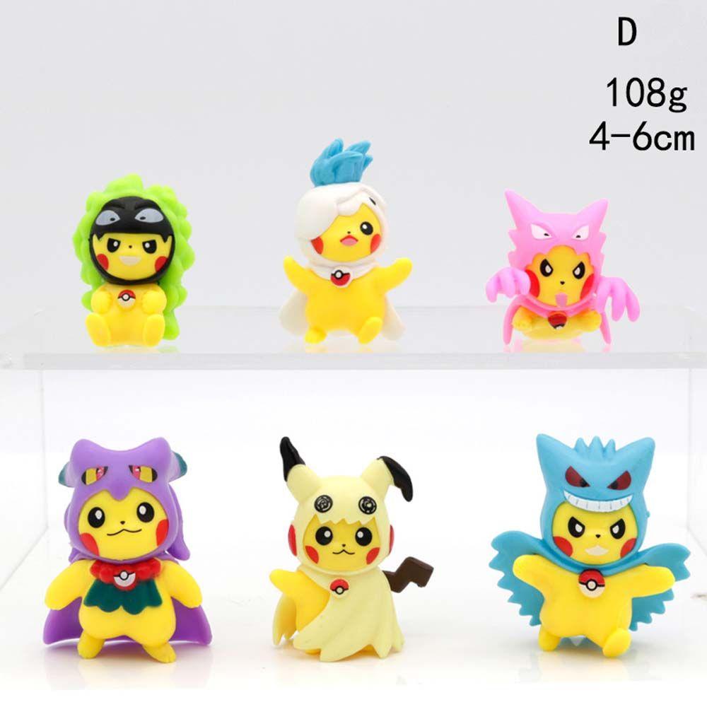 【 ELEGANT 】 Pokemon Anime Figure Kartun Mainan Hadiah Pikachu Koleksi Mainan Cross Dressing Model Toys Collection Model