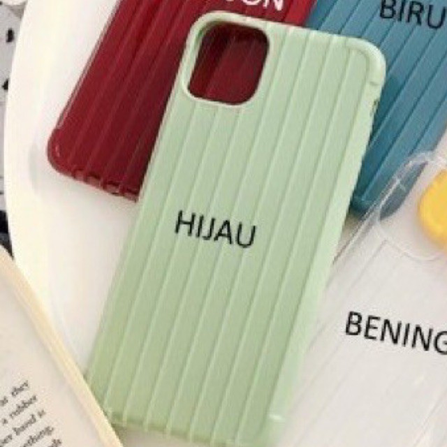 Iphone 11 SoftCase Casing Polos Pastel Green Suitcase Simple