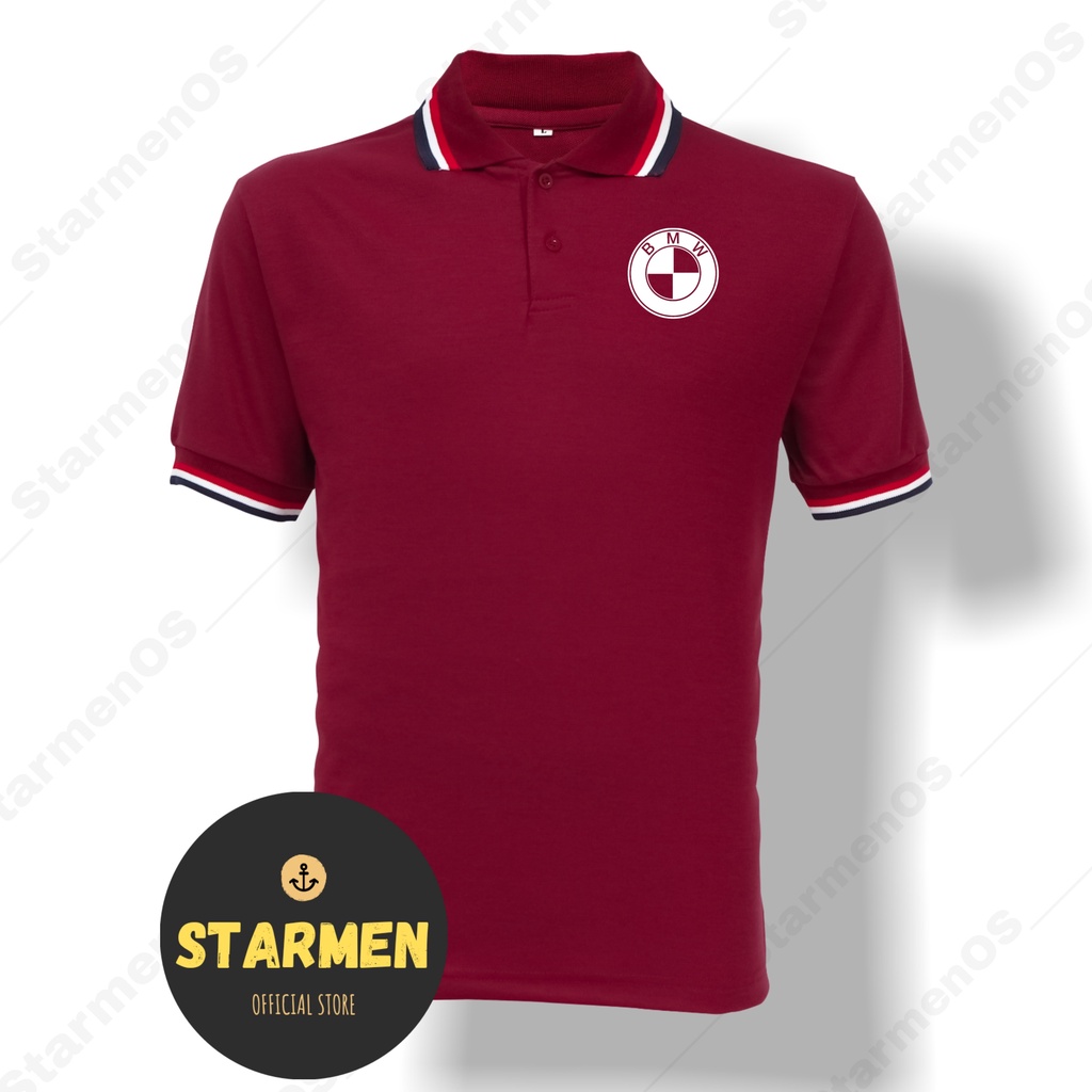 Kaos Polo Shirt Pria Kerah Logo BMW