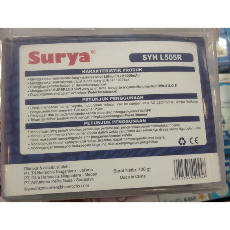 Senter kepala surya 50 watt