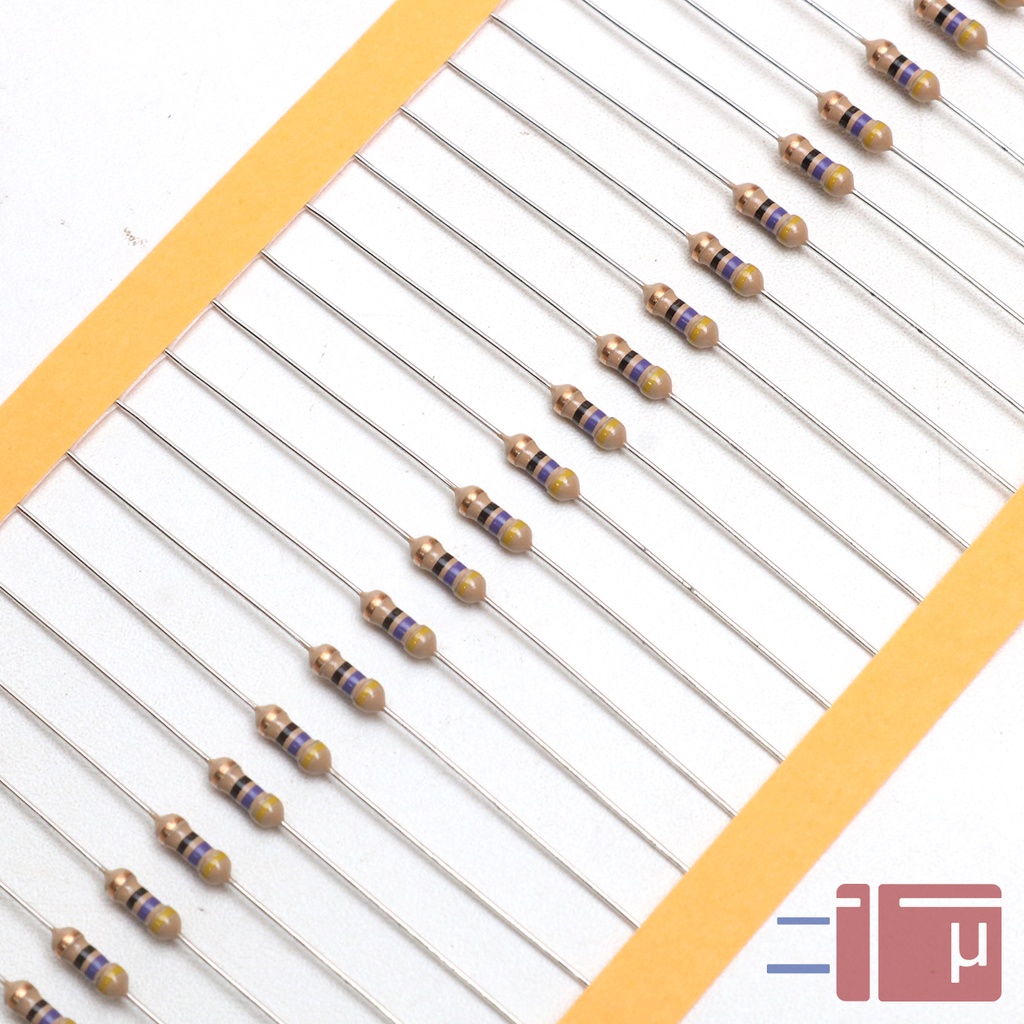 X10 Resistor 47R 47 Ohm 1/4W Karbon 5% Taiwan Kaki Tembaga