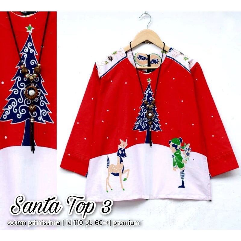 Blouse Santa Top | Baju Natal