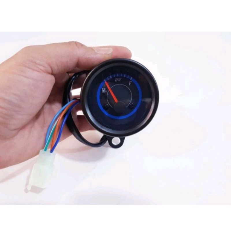 Speedometer Fuel Meter Bensin Jarum Led / Ampere Bensin Analog Led Anti Air warna cp crom/hitam