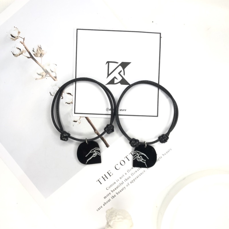 Gelang Couple Inisial Jari Gelang Couple Magnet Pasangan [1 Pasang]