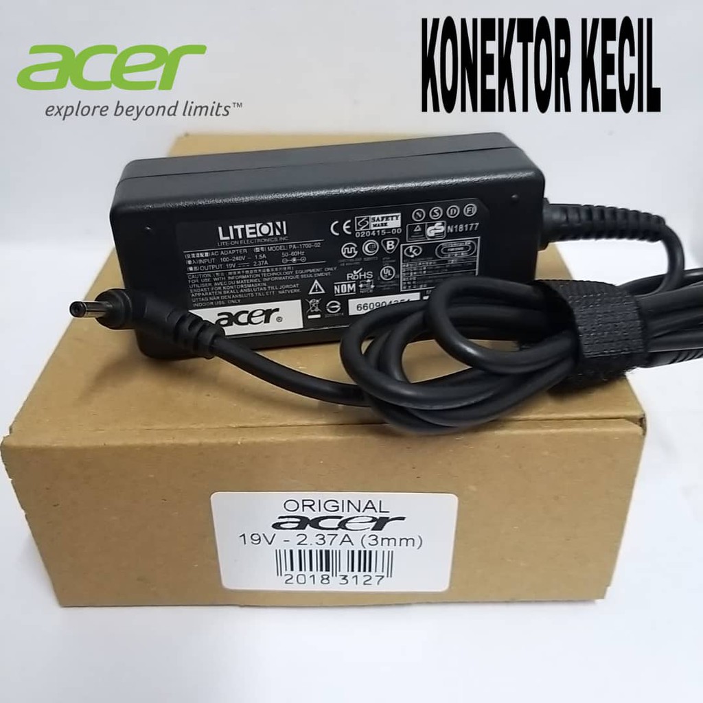 Adaptor Charger Original Acer Aspire S7 391 V3-371 A13-045N2A 19V 2.37A 3mm