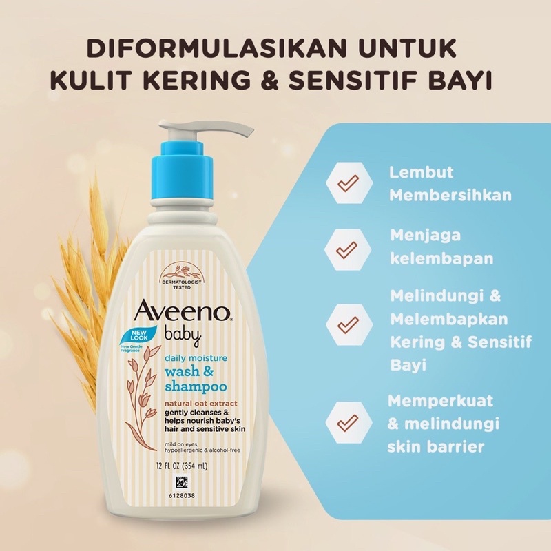 Aveeno Baby Wash &amp; Shampoo 354 ml Sabun Mandi Bayi