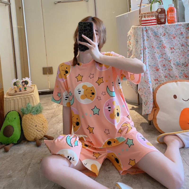 Piyama impor wanita celana pendek / baju tidur wanita sleepwear kartun