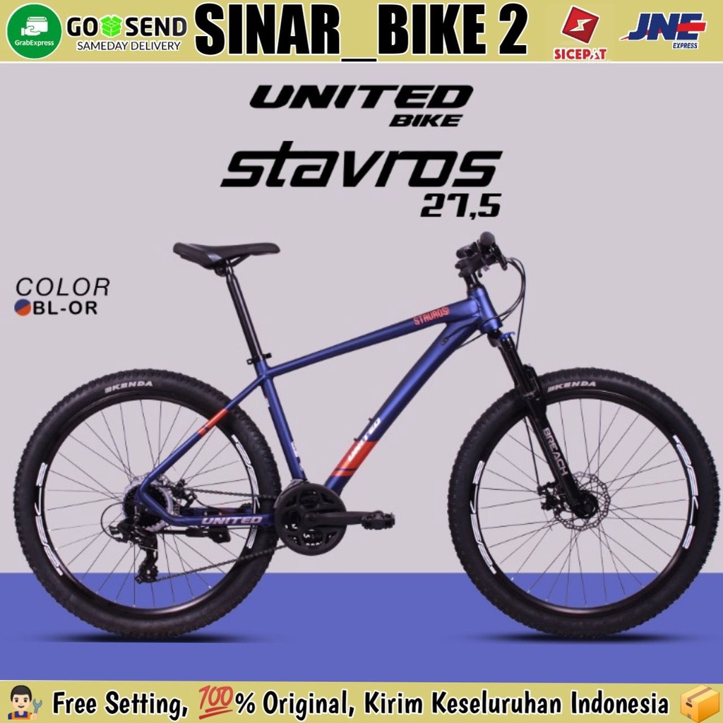 Sepeda Gunung MTB UNITED STAVROS  27,5 Inch Shimano 24 Speed