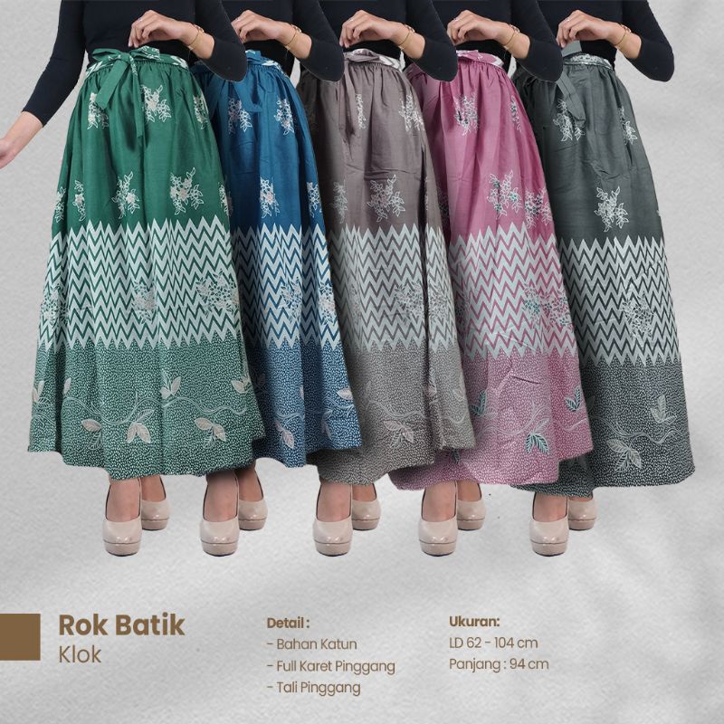 Rok Klok Batik Soft Tali Pinggang Allsize - Naira Batik