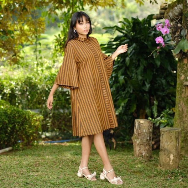 Unik NONA RARA - Swastika Alinea D0267 Baju dress batik wanita modern - All Size Murah