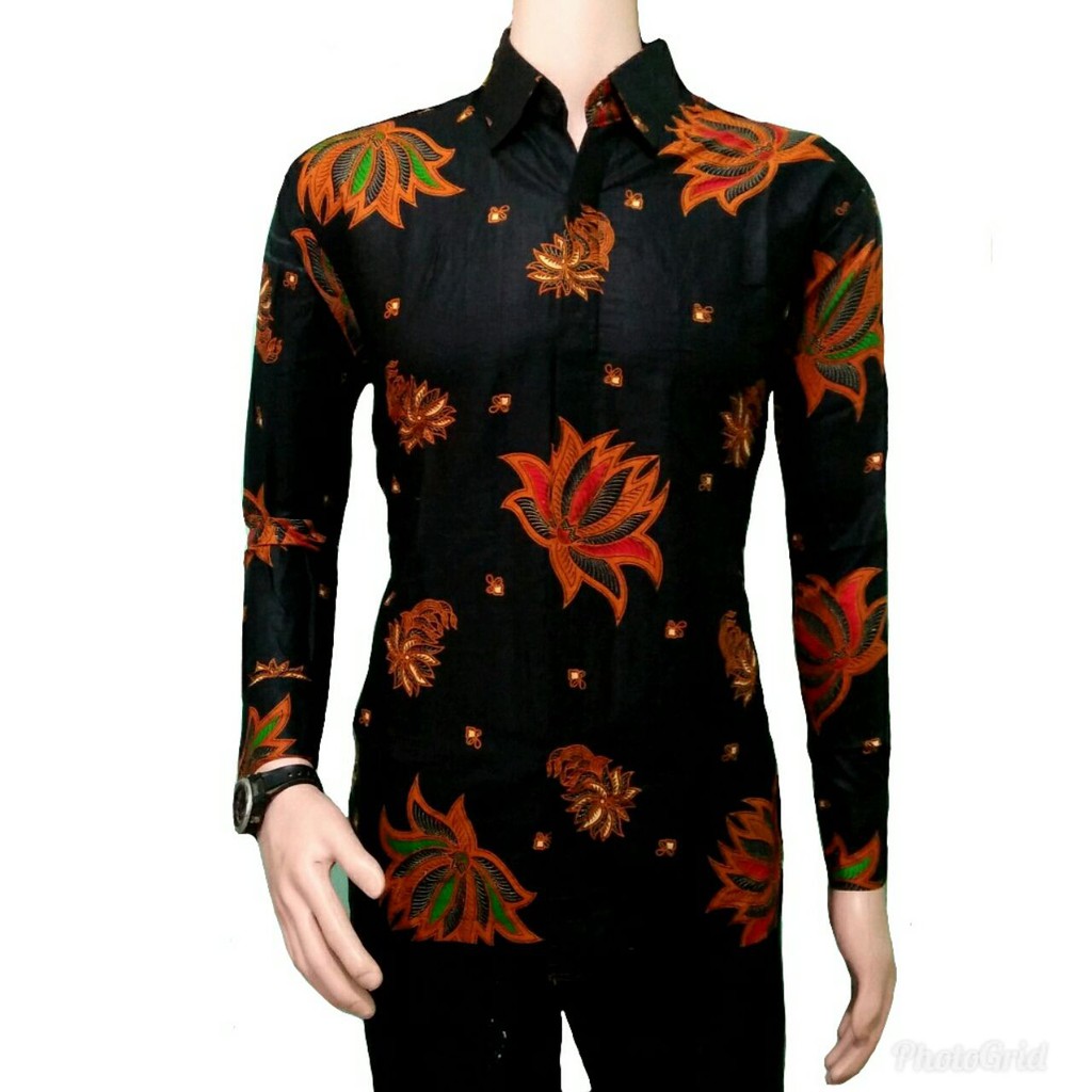 BSWART BATIK HRB026 Kenongo Hem Pendek Padi Pekalongan M L XL Batik Pria MURAH