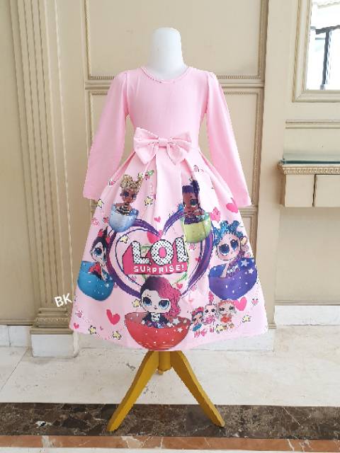 GAMIS LOL / DRESS PANJANG ANAK MOTIF LOL / DRESS PRINCESS ANAK  IMPORT