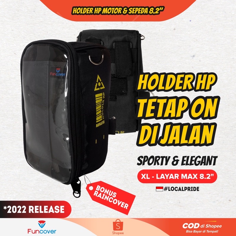 Tas stand holder Waterproof Tempat HP sepeda motor Ac03 Gojek Grab  Phone Roswheel