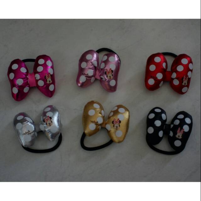 Karet rambut minnie polkadot