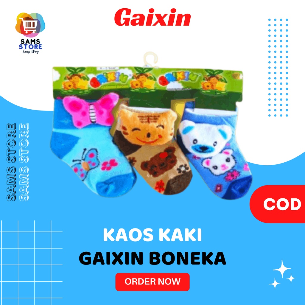 Kaos Kaki Anak Bayi Gaixin Perempuan Laki-Laki Boneka 3D Kaos Kaki Bayi Newborn Cewek Cowok Motif Wa
