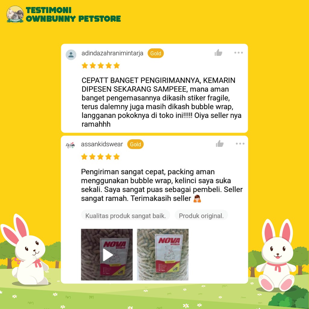 NOVA PELET PAKAN MAKANAN KELINCI 900 GR RABBIT FOOD