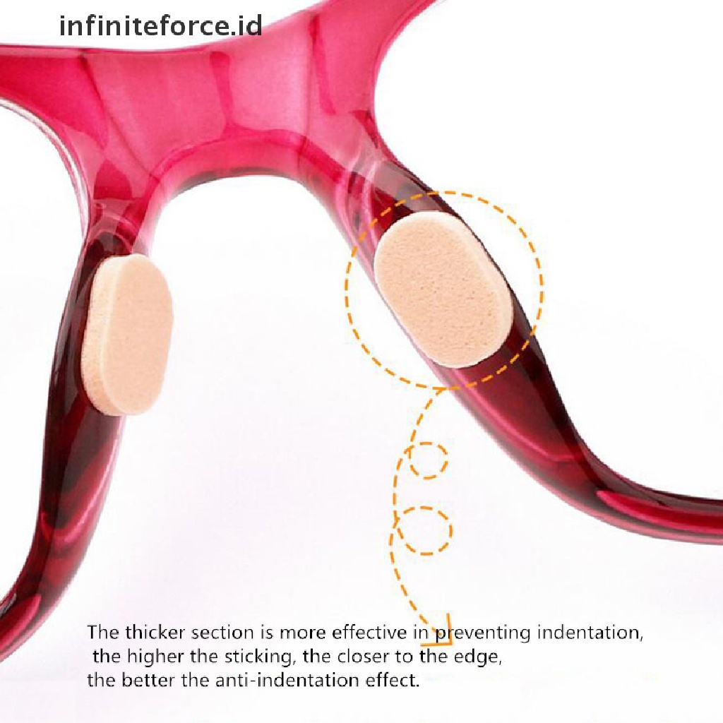 Infiniteforce.id 8 Pasang Bantalan Hidung Anti Slip Bahan Busa Lembut Untuk Kacamata