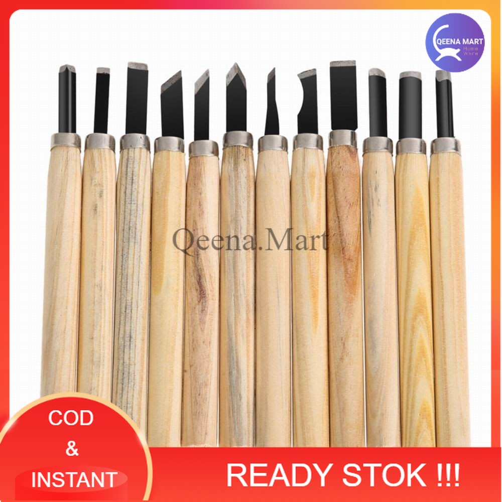 

Set Pisau Ukir Pahat Kayu 12 in 1 Wood Carving Art Knife - KSJ-12