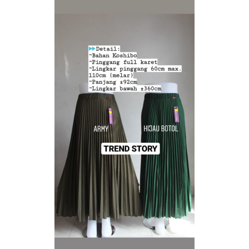 Rok Plisket Payung Standar Polos Trend Story Premium Original