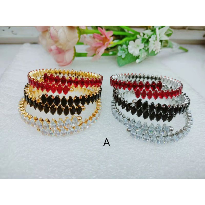 Gelang Xuping Permata merah hitam putih