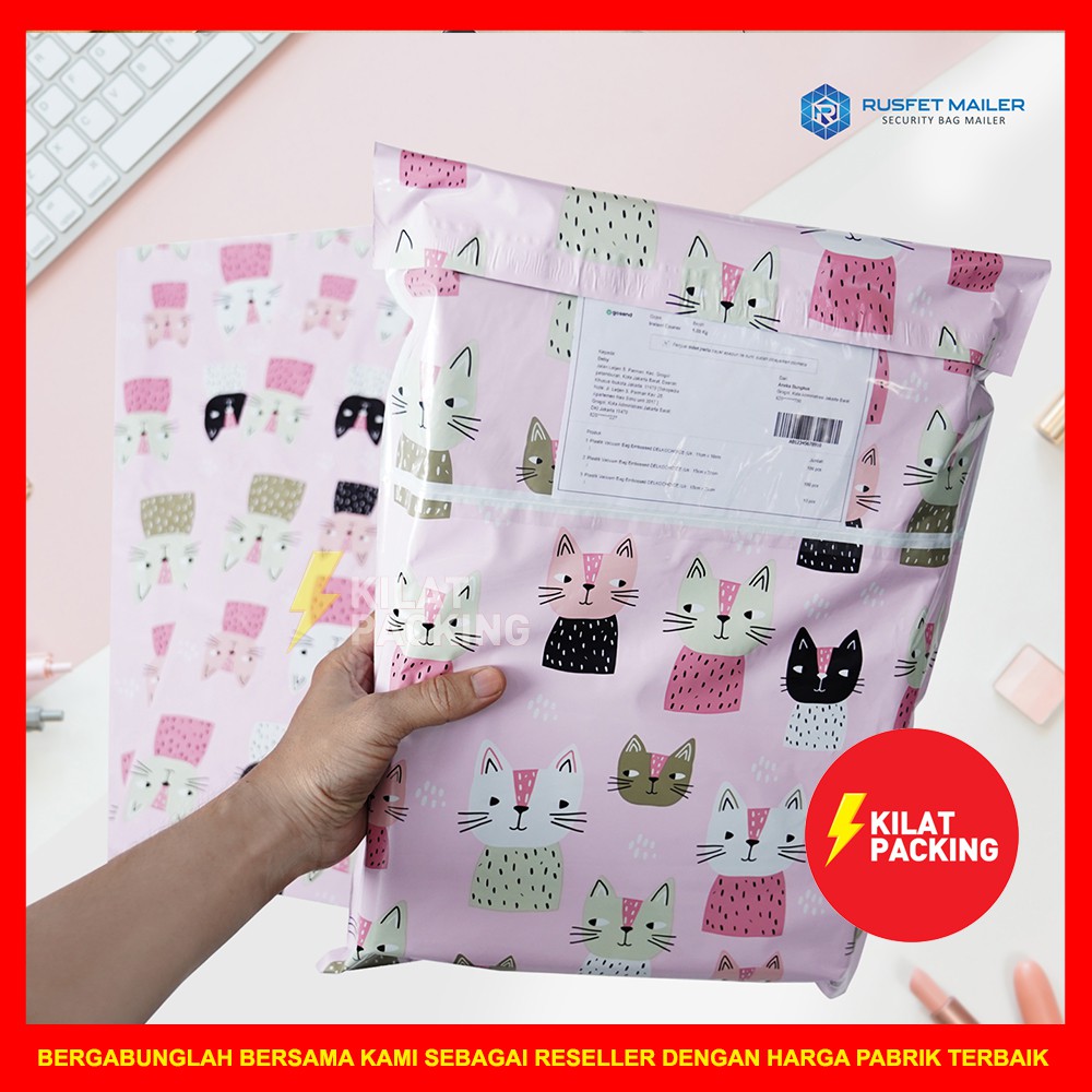 

InJO POLYMAILER MOTIF CAT LUCU 14CM X 22CM / AMPLOP PLASTIK PACKING RUSFET PREMIUM TERMURAH - PACK