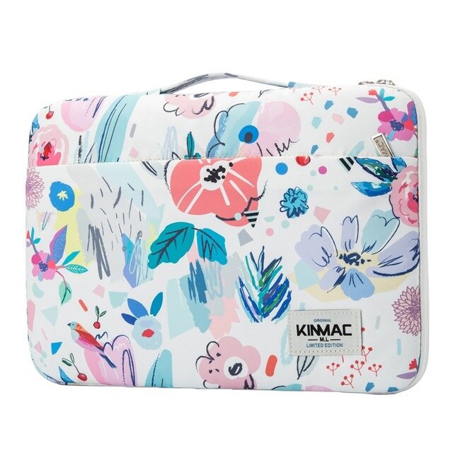 Tas Laptop Macbook KINMAC Flower Arrangement Handstrap Longstap Shockproof Size 13 14 15 16 inch