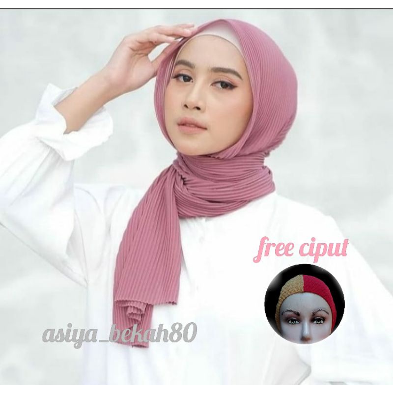 pashmina plisket ceruty/jilbab pashmina plisket/kerudung pashmina plisket