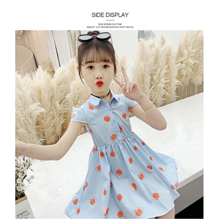 Promo !! Dress katun anak perempuan/dress murah/ Dress apple sweet kiddos import uk 3-7th